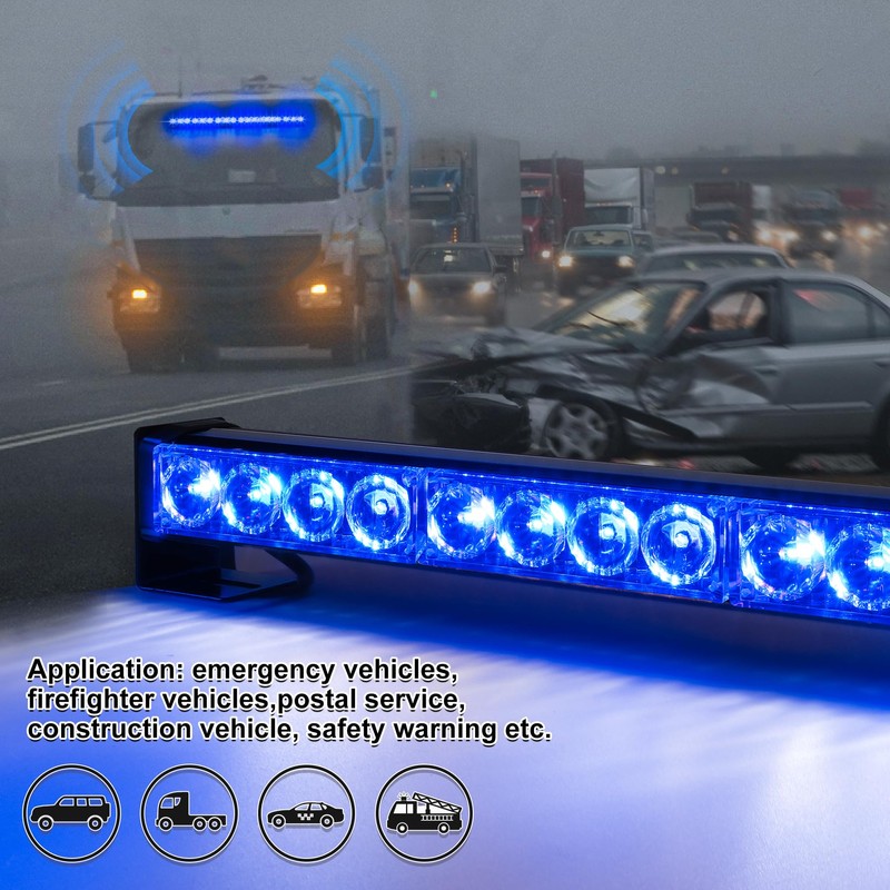 FEELOTAM First Responder Blue Emergency Strobe Lights For Firefighters Police