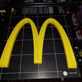 McDonald's McDonald’s Big “M” 3D Advertising Sign Golden Arches 8"×6" 3D Printed