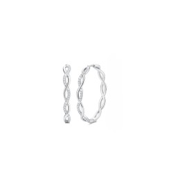 LOLIAS Hoop Earrings 925 Silver for Women Earrings 925 Silver with Zirconia Hypoallergenic Silver Earrings Gold for Girls 20/30/40 mm