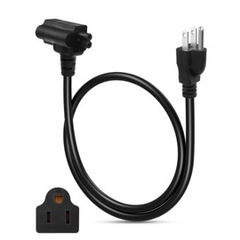 CERRXIAN NEMA 5-15P to C7 / 5-15R Y Splitter Plug Cord 15A / 125V 3Prong Male to Nema 5-15R Female + C7 Female Splitter Adapter Cable - 2ft / 0.6m