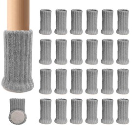 Ezprotekt, chair leg socks, furniture socks, floor protectors, non-slip furniture caps, avoid scratches and noise, fits chair legs from 2.54 cm to 5.08 cm, grey, pack of 24
