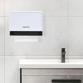 DUTYWORKS Paper Towel Dispenser Wall Mounted,Commercial Multifold Hand Towel Holder Napkin Dispenser for Kitchen Bathroom Home,Trifold/C Fold/Z Fold Napkin Dispenser, Abs Plastic Non-Slip,White