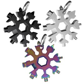 Set of 3 Tool Star, Key Pendant, Snowflakes Snowflake Multitool Snowflake 18-in-1 Craftsman Birthday Gift for Men, Gadgets Gift, Man Multifunctional Snowflake Key