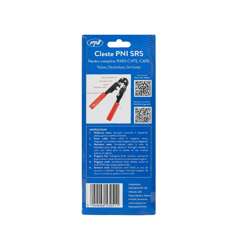 PNI SR5 Pliers for Cutting, Stripping Cable and Crimping RJ45