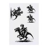 4 x 'Boy Riding Velociraptor' Temporary Tattoos - Water Resistant,