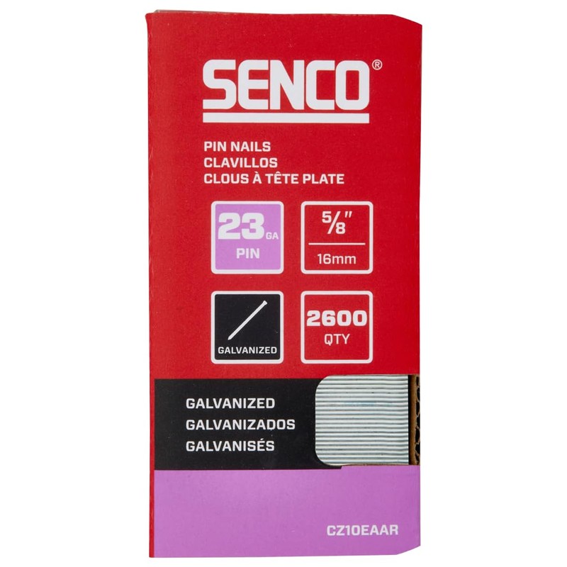 SENCO CZ10EAAR 5/8" 23 Gauge Pin Nails, Galvanized Finish 2,600