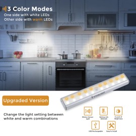 VYANLIGHT 20 LED Under Cabinet Light, Motion Sensor, Rechargeable, Cordless, Easy Install