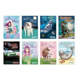 Lutz Mauder Tapir Ella Magic Blocks Set of 8 (A7 - 10.5 x 7.5 cm) - 8 Designs for Boys and Girls