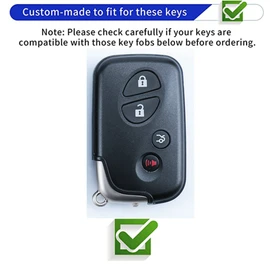 WENHENI for Lexus Key Fob Cover Key Fob Shell with Keychain Fit for Lexus ES350 GS300 GS350 GS430 GS450h ISC IS250 IS350 LS460 LS600h Smart Key (Gold-Black)