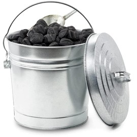 HOANK Galvanized Steel Trash Can, 10-Gallon, Multicolor - Metal Container with Lid for Kitchen, Outdoor Patio, and Camping