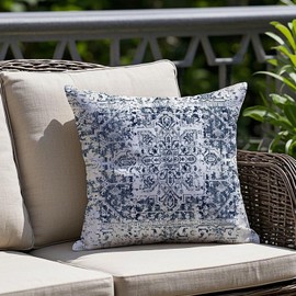 Vorysum Outdoor Cushion 40 x 40 cm Weatherproof Black Sofa Cushion Vintage Decorative Cushion Boho Cushion Cover Abstract Cushion Cover Autumn Decorative Cushion Covers for Living Room Garden Couch