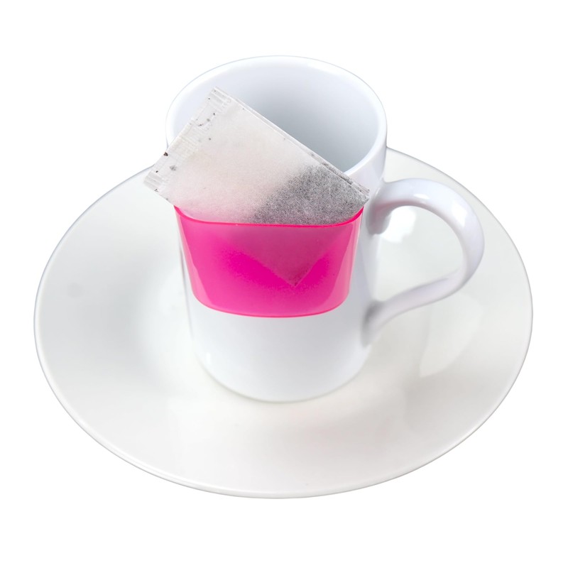 Iconikal Hook on Mug Tea Bag Holder Set, 4-Pack Purple