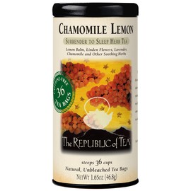 The Republic of Tea Chamomile Lemon Herbal Tea Bulk, 250 Tea Bags, Caffeine-Free Tea With Valerian Root