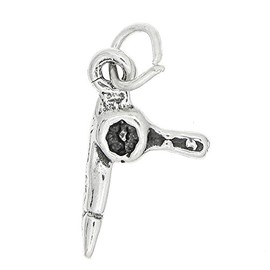 LGU Sterling Silver Oxidized Small Blow Dryer Charm