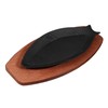 DOITOOL Cast Iron Fish Pan: Cast Iron Skillet with Wooden