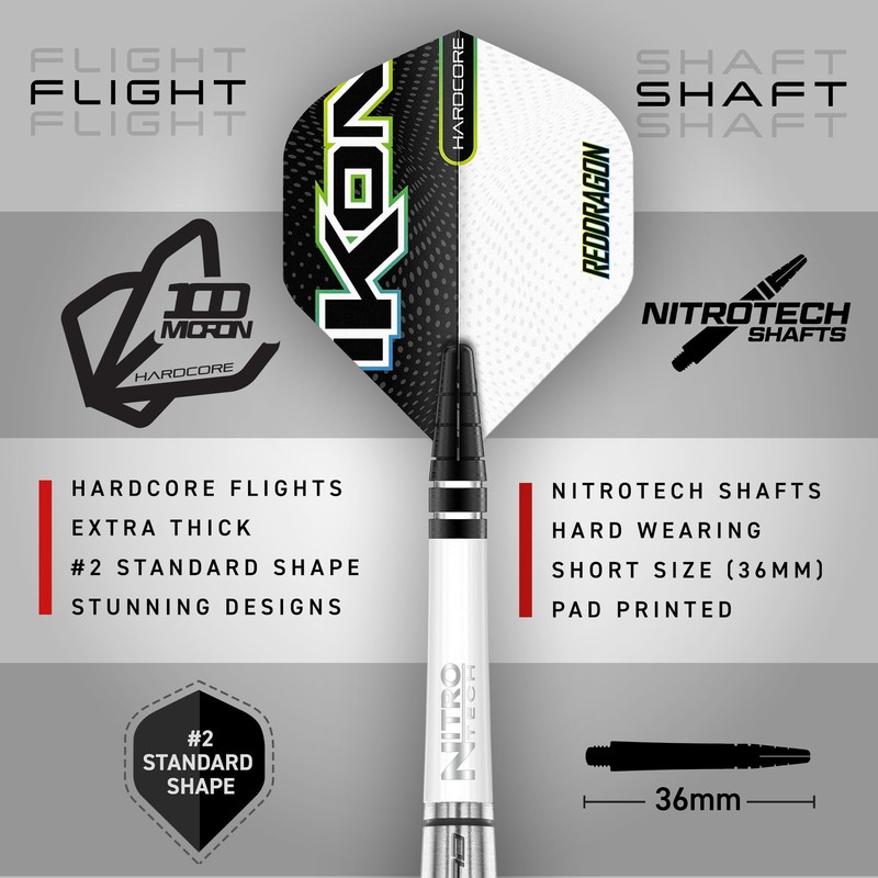 RED DRAGON Ikon 1.4 22 Gram Professional Tungsten Steeltip Darts