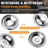 W10196405 W10196406 Chrome Drip Pans Kit by Blutoget -Compatible for
