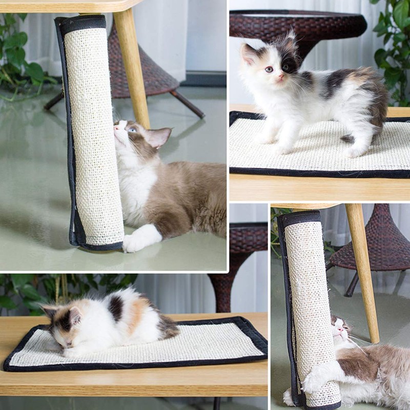 HAOZAIKEJI Cat Scratcher Mat Sofa Protector Natural Sisal Cat Scratching
