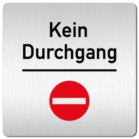 Türschilder24 XXL Door Sign 125 x 125 mm No Entry/Passage/Exit, Enter Prohibited (No Passage)