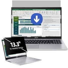 Laptop Privacy Screen 13.3 Inch Aspect Ratio 16:10, Anti Blue Light Anti-Glare Screen Protector, Removable Privacy Screen Protector Privacy Filter Compatible with