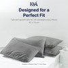 K&A® Satin Stripe Pillow Protectors Pack of 2 Zippered Grey