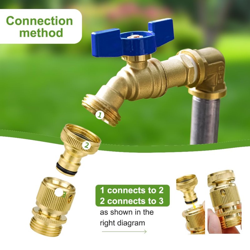 TMOK 1/2" Male NPT Inlet * 3/4" GHT Brass Outdoor