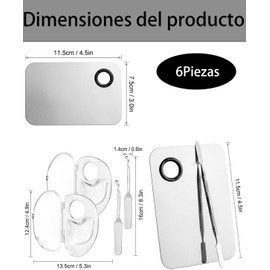 6 Piezas Paleta De Maquillaje, Paleta De Maquillaje Para Mezclar Bases Y Cosméticos,Maquillaje Profesionales Y Entusiastas De Belleza, Ideal Para Viajes Y Aplicación De Uñas