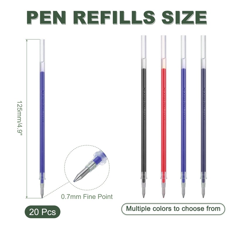 M&G Gel Pen Refills 0.7mm Fine Point, 20 Pack Quick