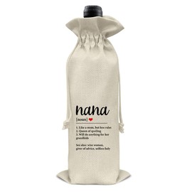 Grandma Gifts Wine Bag Nana Gifts for Grandma Birthday Mother's Day New Grandma Gift Nana Definition Wine Gift Bag
