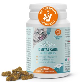 Ida Plus Dental Care Mini Sticks - Cat Dental Care Chew Sticks for Cats - Helps Clean Cats Teeth - Stops Cats Bad Breath - Anti Plaque - Delicious Cat Chew Sticks - Pack of 80