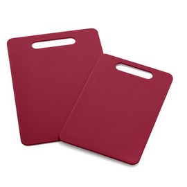 GreenLife Cutting Board Set 8x12" & 10x14", Extra Durable, Meal Prep, Non-Slip, Grip Handles, Crack Resistant, Dishwasher Safe, Reversible, Versatile Kitchen Essentials, Red