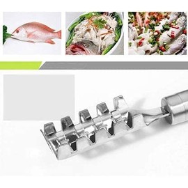 Fish Scaler Remover Fish Scaler Brush with 58 Stainless Steel Sawtooth Easily Remove Fish Scales Skin Cleaning Tool Scraper for Chef and Home Cooks Pack of 1