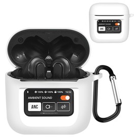 TOORQR Kompatibel mit JBL Tour PRO 2 Hülle Kopfhörer Case,Schützende Flüssig Silikon Hülle für Tour PRO 2 Silikon Cover,Front-LED Sichtbar, Kratzfest,Leicht zu Reinigen (Weiß)