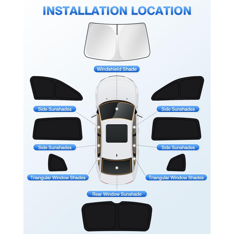 Canvcle Windshield Sun Shade for 2018-2023 Volkswagen VW Tiguan Side
