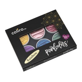 Coliro Pearlcolor Paint Set Rainbow C710 - New 2023 Version In Metal Box -Metallic Watercolor Paints (6-Color Set, 30mm)