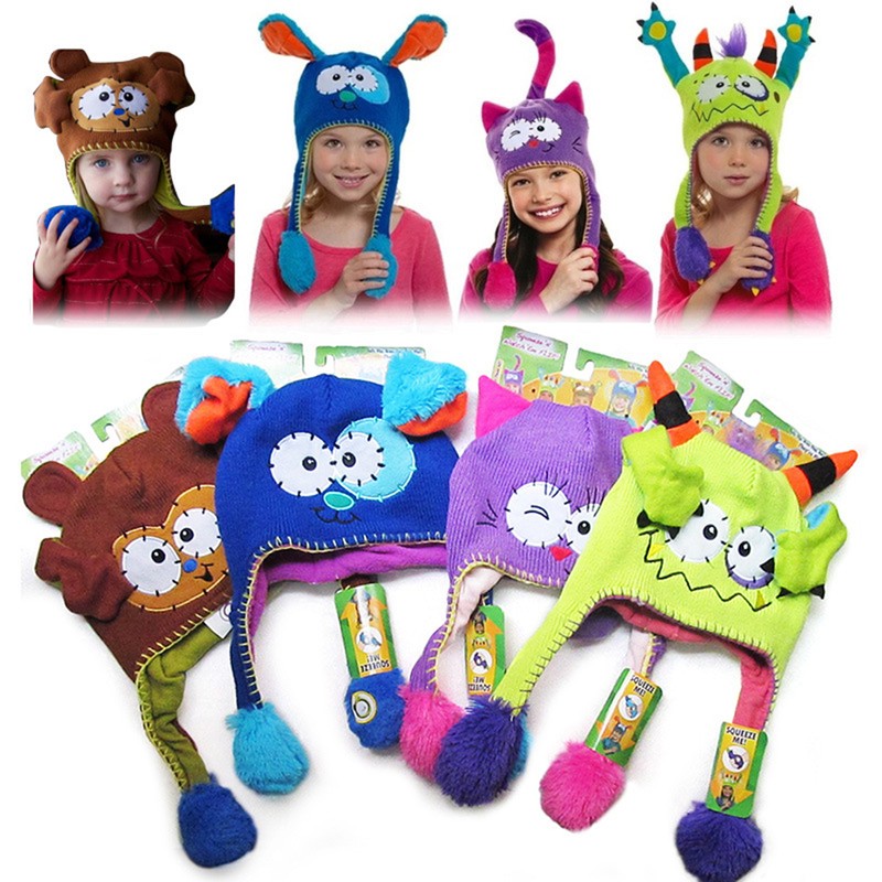 Plush Moving Ears Hat Cartoon Funny Hat Kids Winter Hats