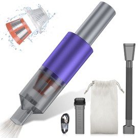 HONKYOB Mini Vacuum Cleaner, Portable, Two-speeds Adjustable, USB Charging, 120W Brushless Motor, 15KPa Powerful Suction, for Home, Office, Car, Pet Hair, Multi-Surface