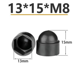 Hex Nut Cover in 50Packs,M8*13 * 15mm Bolt Dome Caps Covers,Plastic Dome Bolt Nut Protection Caps Cover,Nut Cover for Hex Hexagon Screws Bolts