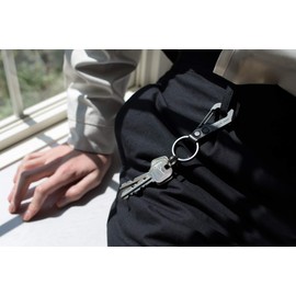 clife GRASP Cliff Key Boulder Key Ring Genuine Leather CF-101, ninja black