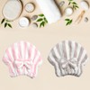 2PCS Microfiber Hair Drying Towels | Super Absorbent Turban Cap