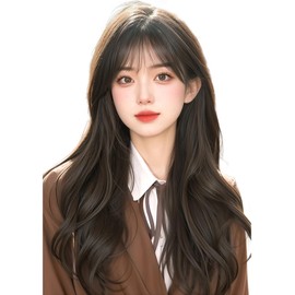 BARSDAR Wig, Long, Curly Hair, Full Wig, Curly Wave, Brown Hair, Wig, Crossdressed, Women's Fashion Wig, Long Hair, Small Face, Natural, Heat Resistant, Popular, Pattan Harajuku Style, Ash Brown, Net