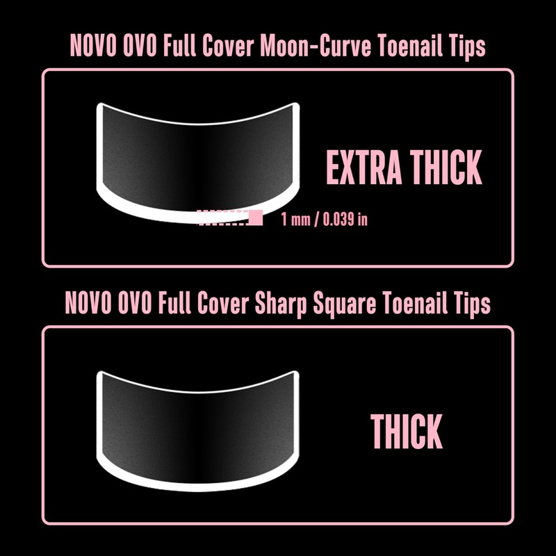 NOVO OVO Halloween Short Toe Nail Tips, Press On with