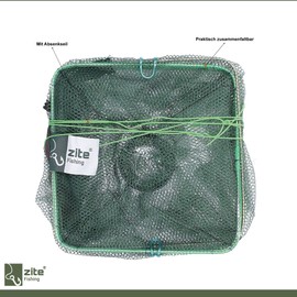 Zite Fishing Bait Fish Trap Fish Trap Eel Trap Crab Trap Foldable with Food Bag Square 55 x 25 cm