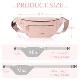 WisePoint Bum Bag, Oxford Cloth Fanny Pack with Adjustable Strap, Stylish Waist Bag Belt Bag for Women with Buckle, Crossbody Bag for Sports, Shopping, Hiking, Short Travel, White, Minimalist