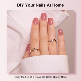 Nelikoo Semi Cured Gel Nail Strips, 20 PCS Gel Nail Stickers Work with UV Light, Salon Quality & Easy to Use - Coral Delight