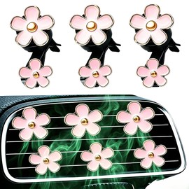 6 Pcs Pink Daisy Car Vent Clip Essential Oil Diffuser