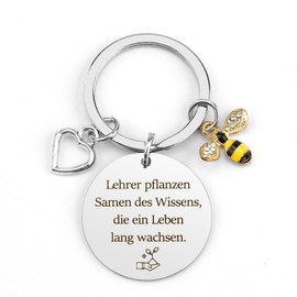 Teacher Gift, Keyring Teacher, Cool Gifts for Teachers, Teacher Accessories, Leaving Gift Teacher, Gifts Teacher's Day - Teacher Plant Seeds of Knowledge That Grow a Lifetime, silver