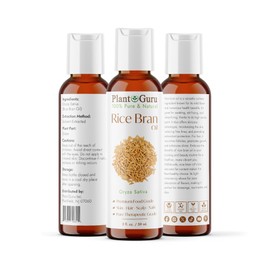 Plant Guru Rice Bran Oil 2 fl. oz. – 100% Pure & Natural Carrier Oil for Skin, Face, Body, and Hair Moisturizing. Great for DIY Creams, Lotions, and Lip Balms.