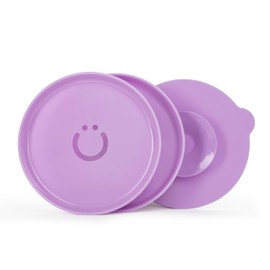 Ubbi Silicone Suction Plates for Babies & Toddlers, 2-Pack – 2 Plates + Interchangeable Stay-Put Suction Base, High-Wall Plates for Baby-Led Weaning, BPA-Free Dishwasher Safe, Smoothie Purple