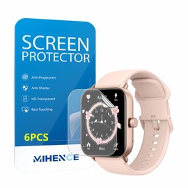 MIHENCE Compatible for Faweio 1.8'' Smart Watch Screen Protector, TPU HD Full Coverage Invisible Protective Film Compatible for Faweio IDW26 / IDW13 / IDW15 / IDW19 Smartwatch (6PCS)